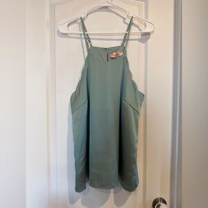 Willow Sage Green Satin Spaghetti-Strap Cami